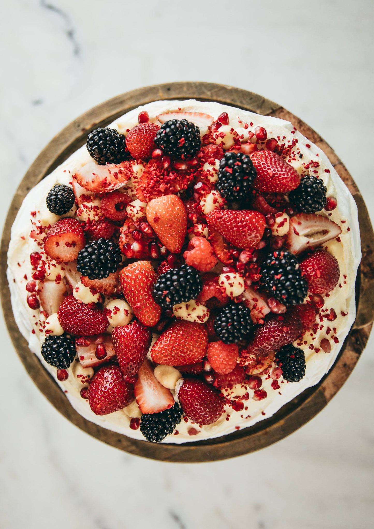 PAVLOVA, mascarpone crème, seasonal fruit