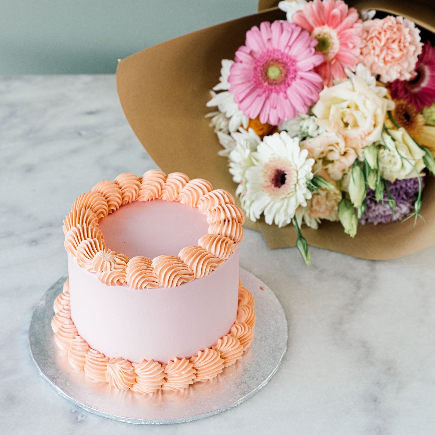 Limited Edition Blushing Blooms & Rose Cake Duo
